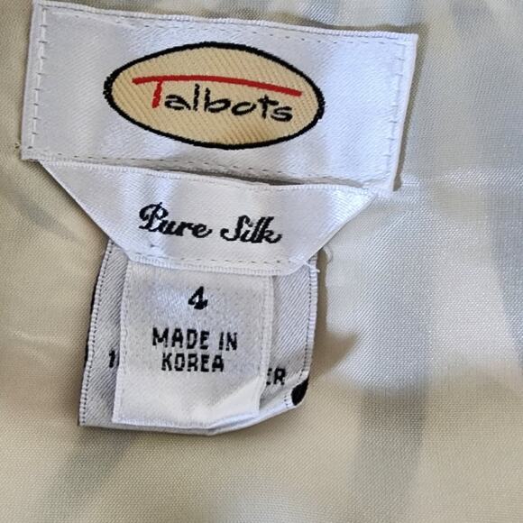 Talbots Vintage Floral 100% Pure Silk Floral Print Knee length Skirt Womens Sz 4 - Picture 5 of 12